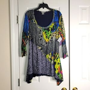 Alberto Makali Lace Sheer Tunic Top